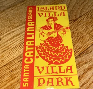 Rare 1938 SANTA CATALINA ISLAND Brochure ISLAND VILLA & VILLA PARK HOTEL w/ Rate - Picture 1 of 7
