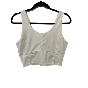 Danskin Longline Sleeveless Scoopneck Sports Bra Birch Cream Women's Size Large - Picture 1 of 13