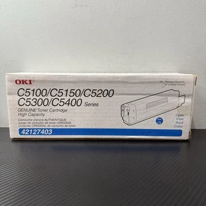 Oki 42127403 Cyan Toner Cartridge for C5100 / C5150 / C5200 / C5300 / C5400 NEW - Picture 1 of 2