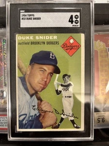 1954 TOPPS DUKE SNIDER #32 - HOF - SGC 4 VG/EX - Picture 1 of 2