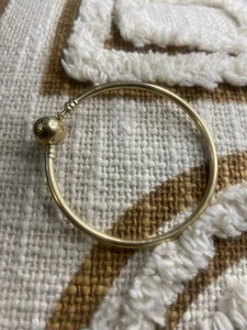 Authentic Pandora 6.7" Moments Bangle Solid 14KT 585 Yellow Gold Bracelet - Picture 1 of 9