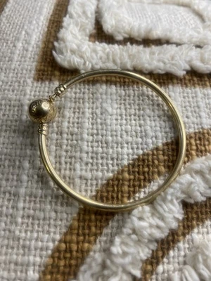 Authentic Pandora 6.7" Moments Bangle Solid 14KT 585 Yellow Gold Bracelet - Image 1 of 4