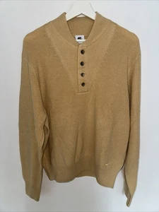 NEW Nike Life Long Sleeve Military Henley Sweater Men’s Size Medium FN3118-252 - Picture 1 of 8