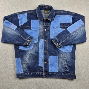 Boom X Jeansjacke Herren 2XL Blau Denim Cord Patchwork Trucker Russia Made - Bild 1 von 15