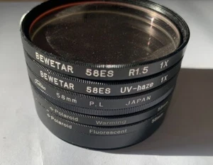 58mm Lens Filters set UV CPL Skylight Bewetar Toshiba Polaroid Color Hama kit - Picture 1 of 3