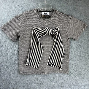 EENK Blouse Womens Large Knit Texture Bow Chic Business RetroGlam Class Career - Picture 1 of 18