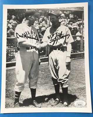Carl Hubbell and Lefty Gomez Autographed 8x10 Photo JSA COA - 1937 World Series - Image 1 of 4
