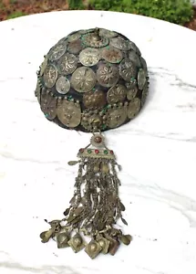 Old Asian Ceremonial Headdress Possibly Turkmenistan/Karakalpak/Uzbekistan - Picture 1 of 15