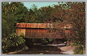 Überdachte Brücke Belvidere Ecken Route 109 Vermont Postkarte - Bild 1 von 2