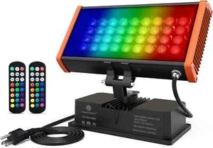 144W RGBW LED Floodlight - RF Remote - Plug and Play - Indoor & Outdoor - 120V - Picture 1 of 8