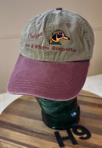 OREGON FISH & WILDLIFE SUPPORTER HUT HOLZ ENTE THEMA BRAUN/ROT SEHR GUTER ZUSTAND H9 - Bild 1 von 3