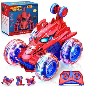 Spiderman Stunt Car Remote Control Cars Toys for Boys Girls Birthday Gifts - Picture 1 of 33