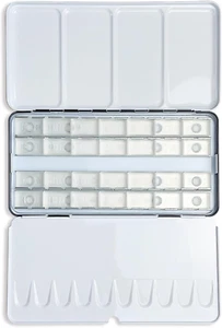 Large Watercolor Palette Tin - 28 Empty Full Pans for Watercolors & Gouache - Picture 1 of 12