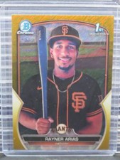 2023 Bowman Chrome Rayner Arias Prospects Gold Shimmer Refractor #18/50 Giants