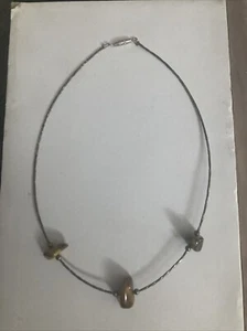 Schöne, alte Kette flüssig Silber, Tigerauge - Bild 1 von 5