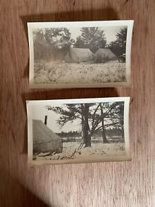 Vintage Found Photographs Deer Hunting Camping Canvas Tents Old Car Winter Snow