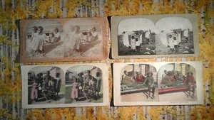 ***** Wer ist arm? - We're RiCH With LOVE! - WUNDERBAR!  Vier Stereoview Lot  - Bild 1 von 6