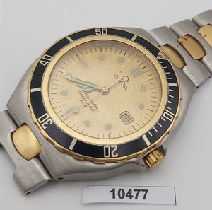 PROJECT TO FIX WORKING OMEGA SEAMASTER PRE BOND GOLD SS MENS WATCH CASE BAND - Picture 1 of 8