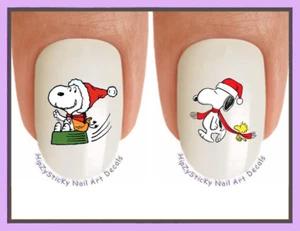 Nail Art HOLIDAY Christmas Cartoon Dog Santa WaterSlide Nail Decals Transfers - Picture 1 of 2