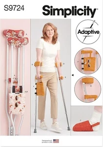 Simplicity S9724 Adaptive Crutch Pads Hand Grips Covers Sewing Pattern - Picture 1 of 7