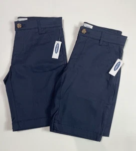 NEW Old Navy Youth Girls Navy Blue School Uniform Bermuda Shorts Lot 10 Plus - Picture 1 of 5