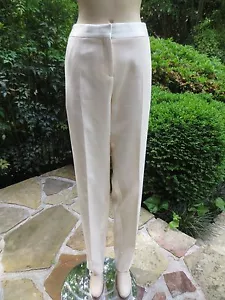 Pantalones Prabal Gurung Marfil Recortados Pierna Cónica Borde Satinado Talla 12 ETIQUETAS NUEVAS $850 - Imagen 1 de 5