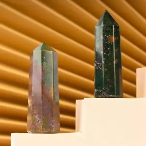 Bloodstone Crystal Tower Point Obelisk, Meditation, Healing Crystal Gift & Decor - Picture 1 of 6