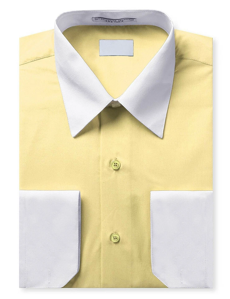 Мужская двухцветный итальянский стиль платье рубашка стильный контраст белый манжеты и воротник   - Изображение 1 из 1