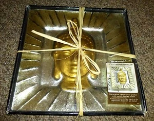 HOME ESSENTIALS BUDDA PLATTER WITH METAL DISPLAY STAND:BIG 14" X 14" BRAND NEW - Picture 1 of 1