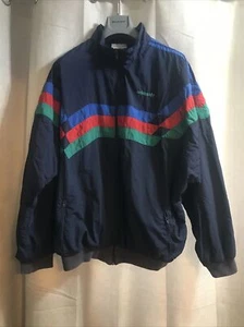 Adidas Rare Vintage 90’s Track Jacket Mens L Full Zip Windbreaker Navy Blue - Picture 1 of 22