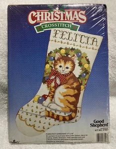Guter Hirte Kreuzstich Strumpf Kit 9” x 16” PURR-FECT Weihnachten #87003 Neu - Bild 1 von 3