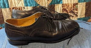 Barrington Black Leather Cap Toe Lace Up Dress Oxfords Shoes Men's 8.5 D - Picture 1 of 6