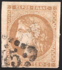 TIMBRE FRANCE CLASSIQUE année 1870 Type CERES n°43B Oblitéré