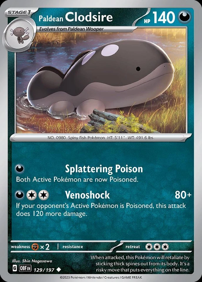 Pokemon Paldean Clodsire (129/234) Obsidian Flames LP - Image 1 of 1