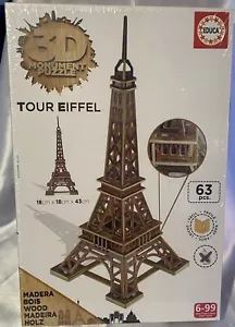 "Puzzle monumento in legno Educa Borras 3D 63 pezzi made in france nuovo 7,1"" by 16,9" - Foto 1 di 9