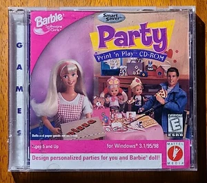 Juego de PC Barbie Party Print 'n Play CD-ROM de colección Mattel 1997 - Imagen 1 de 4