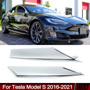 Para Tesla Modelo S 2016-21 Luz Antiniebla Superior Inferior Derecha Rejilla Moldura Borde Cromo - Imagen 1 de 15