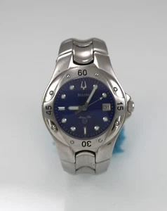 Bulova Marine Star Reloj Hombre Plateado Acero Inoxidable St 100m Batería Azul Fecha Cuarzo - Imagen 1 de 6