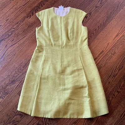 Vestido Akris Punto Cremallera Bolsillos Frontales Texturizado Tejido Cambio Verde Talla 12 Usado en Excelente Condición Foto 1 de 4