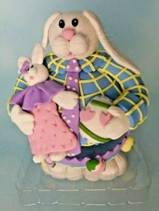 Estatuilla de conejo de vidrio coleccionable de conejo de Pascua de CWC 6,5" de alto nuevo en caja - Imagen 1 de 5