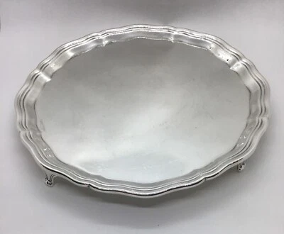 Antique Sterling Silver Footed Tray Edward Barnard Sons London 1911 10.5”W 26toz - Image 1 of 4