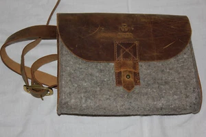 Neu Waldkauz Loden Jagdtasche Wollfilz Leder Design Steinkauz - Bild 1 von 5