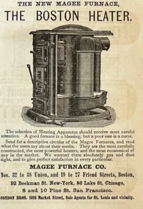 Anuncio impreso vintage de 1886 The Boston Heater Magee Furnace Company Massachusetts - Imagen 1 de 2