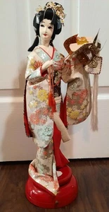 Vintage Nishi & Co. Japanese Geisha Rotating Musical Base 19"~Very Clean~Kimono - Picture 1 of 17