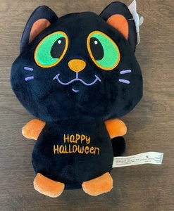 Vintage American Greetings Happy Halloween 8 Zoll schwarze Katze Plüschtier Stofftier Neu mit Etikett - Bild 1 von 4