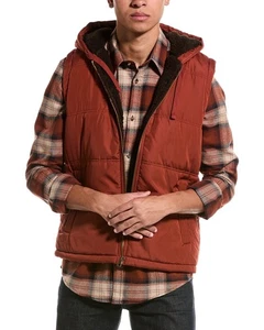 Weatherproof Vintage Sherpa-Lined Hooded Puffer Vest Men's Red S - Picture 1 of 3