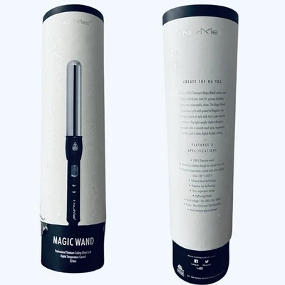Black NuMe Magic Wand Professional Titanium Curling Wand 32mm With Glove - Image 1 of 4