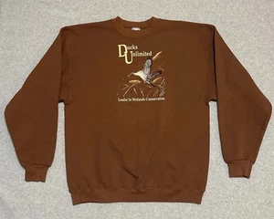 Sudadera De Colección Ducks Unlimited Unisex Marrón XL Cuello Redondo Bordada Pintail EE. UU. - Imagen 1 de 9