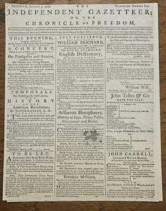 Gaceta Independiente 5 de agosto de 1788 - Copia - Filadelfia - Imagen 1 de 4