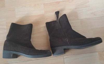 Stivali donna VINTAGE scamosciati marroni NORVIC TAGLIA 4 1/2 anni 70 - Immagine 1 di 4